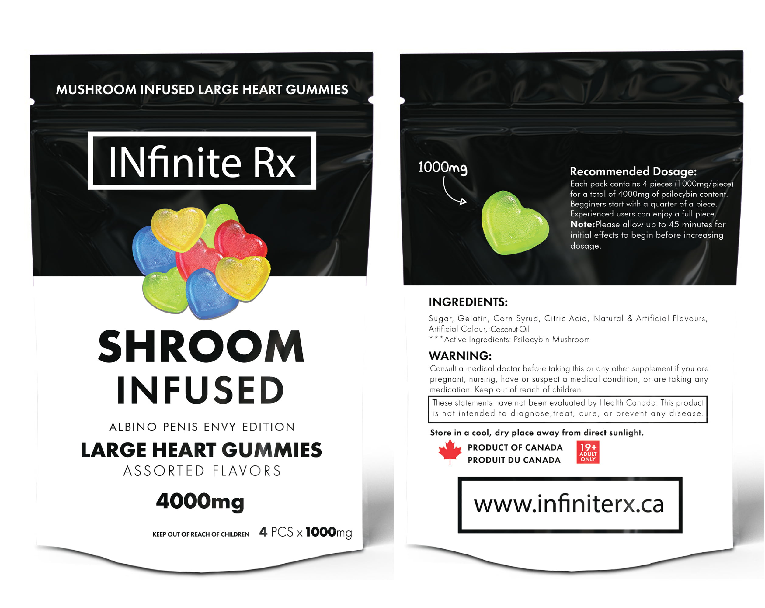 INfinite Rx Shroom Infused Albino Penis Envy Edition Large Heart Gummies Edibles (4000mg) - Image 2